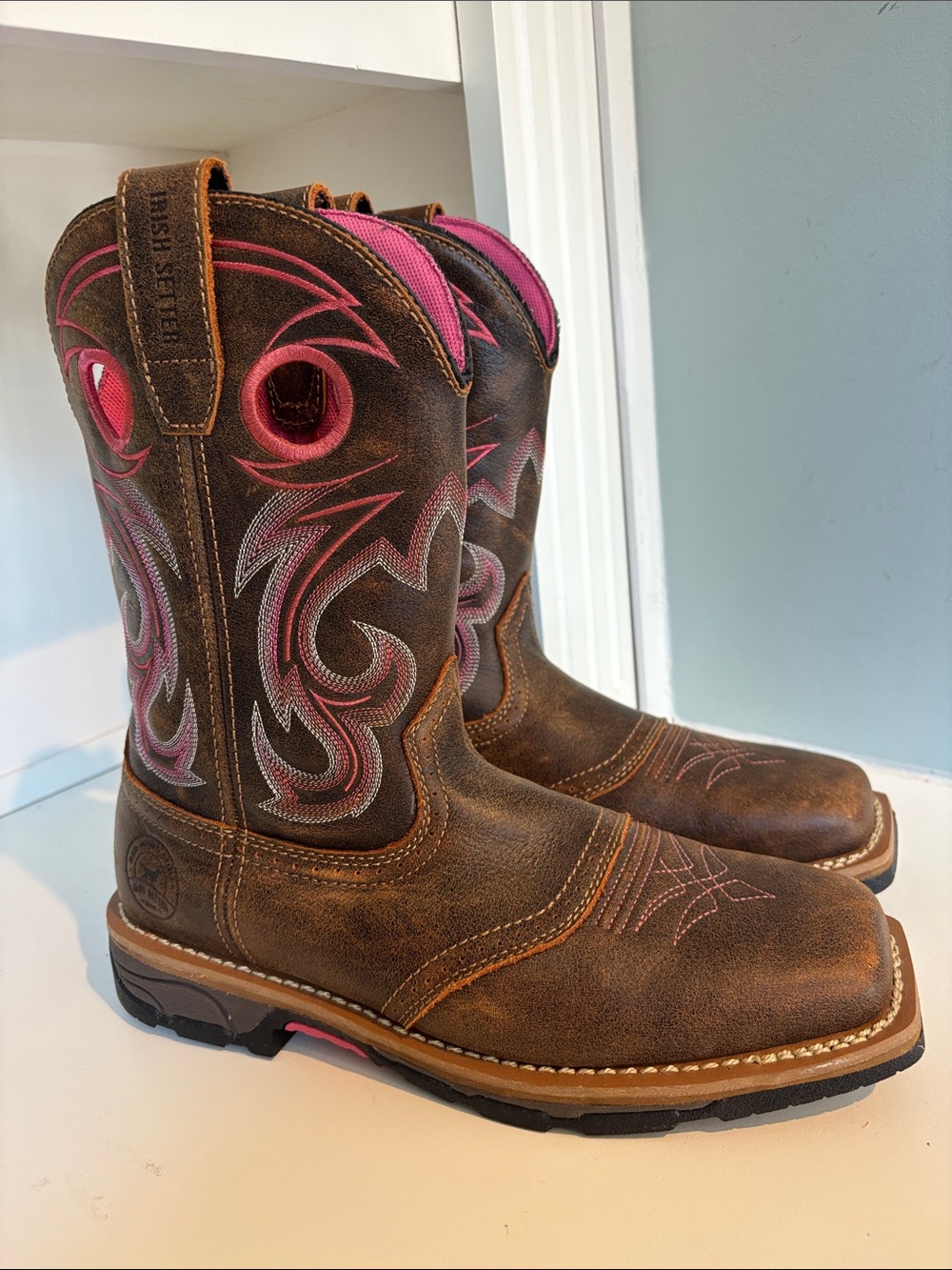 Red Wing Irish Setter cowboy boots Marshall steel-toe work leather 9.5